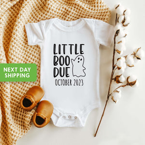 Main product mockup of Personalized Halloween Pregnancy Announcement Onesie®