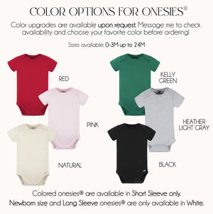 Baby toddler and youth size chart for Little Turkey Thanksgiving Baby Onesie® – Style 2