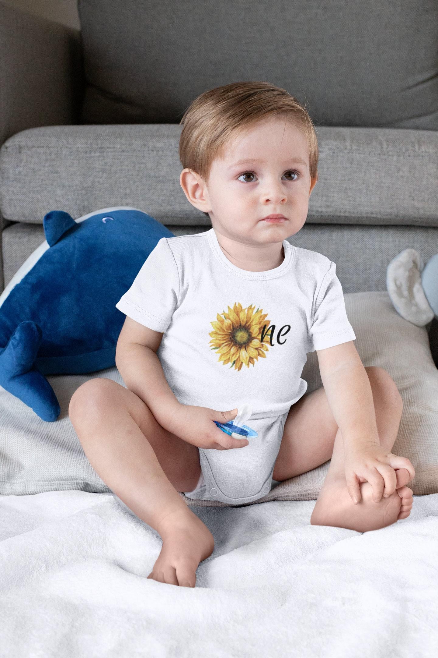 Sunflower First Birthday Cake Smash Shirt birthday product image 5