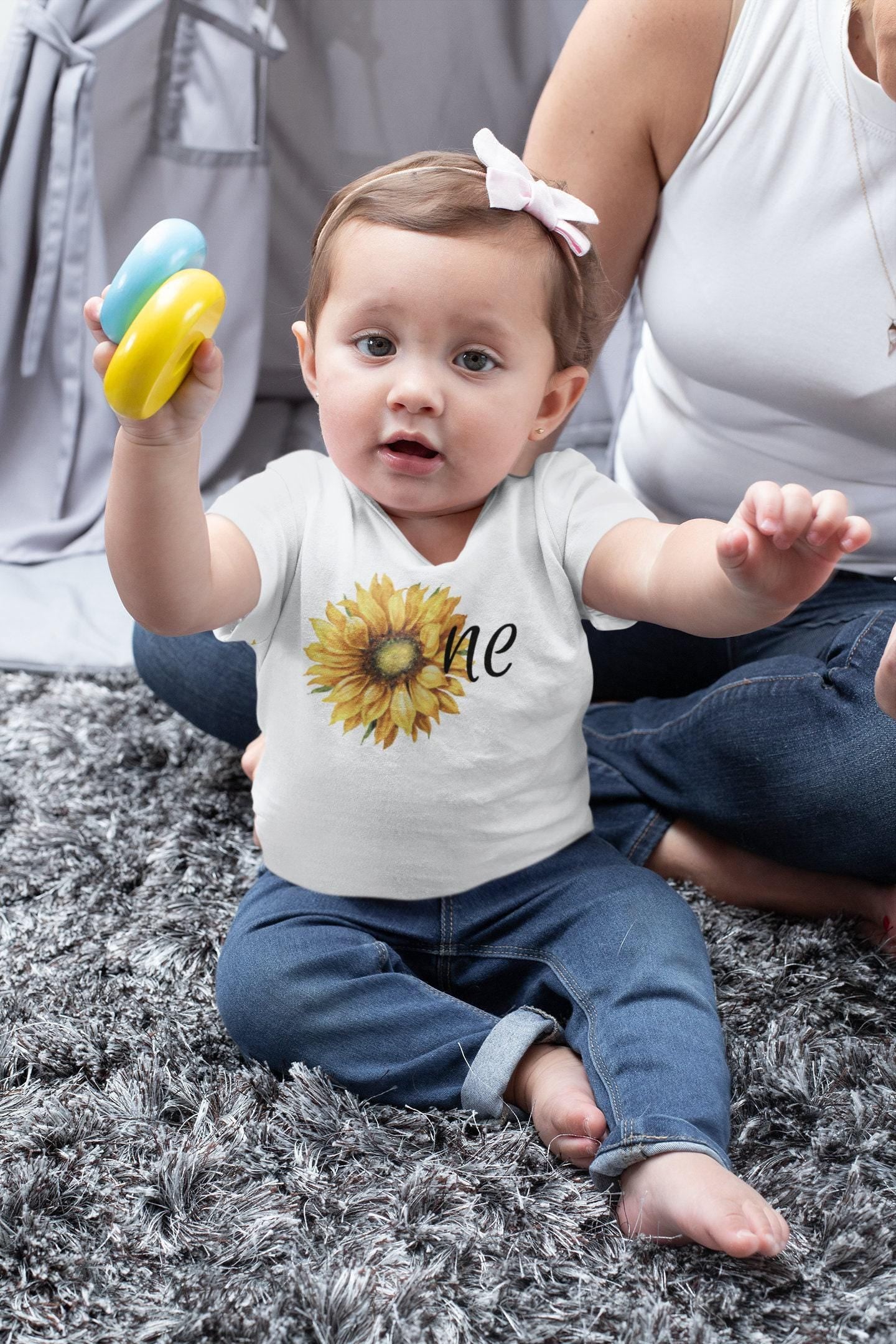 Sunflower First Birthday Cake Smash Shirt birthday product image 6