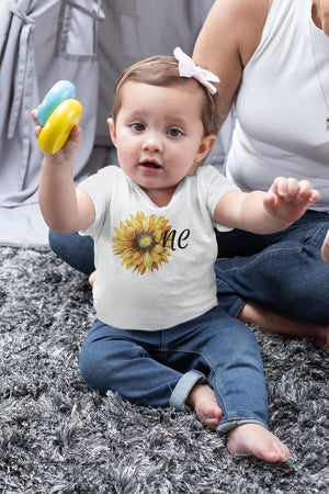 Sunflower First Birthday Cake Smash Shirt birthday product image 6