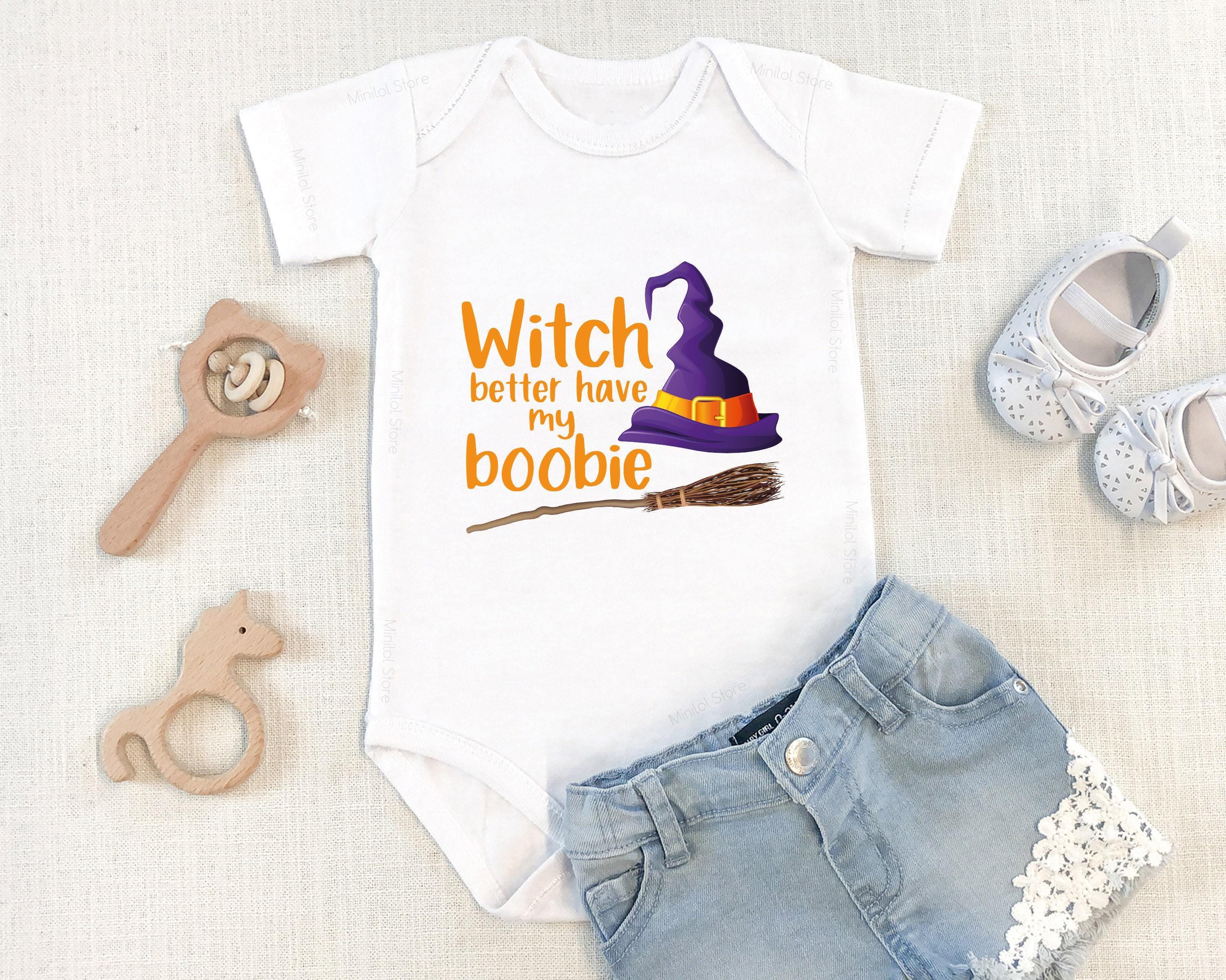 Alternate baby or kids garment view for Witch Better Have My Boobie First Halloween Onesie®