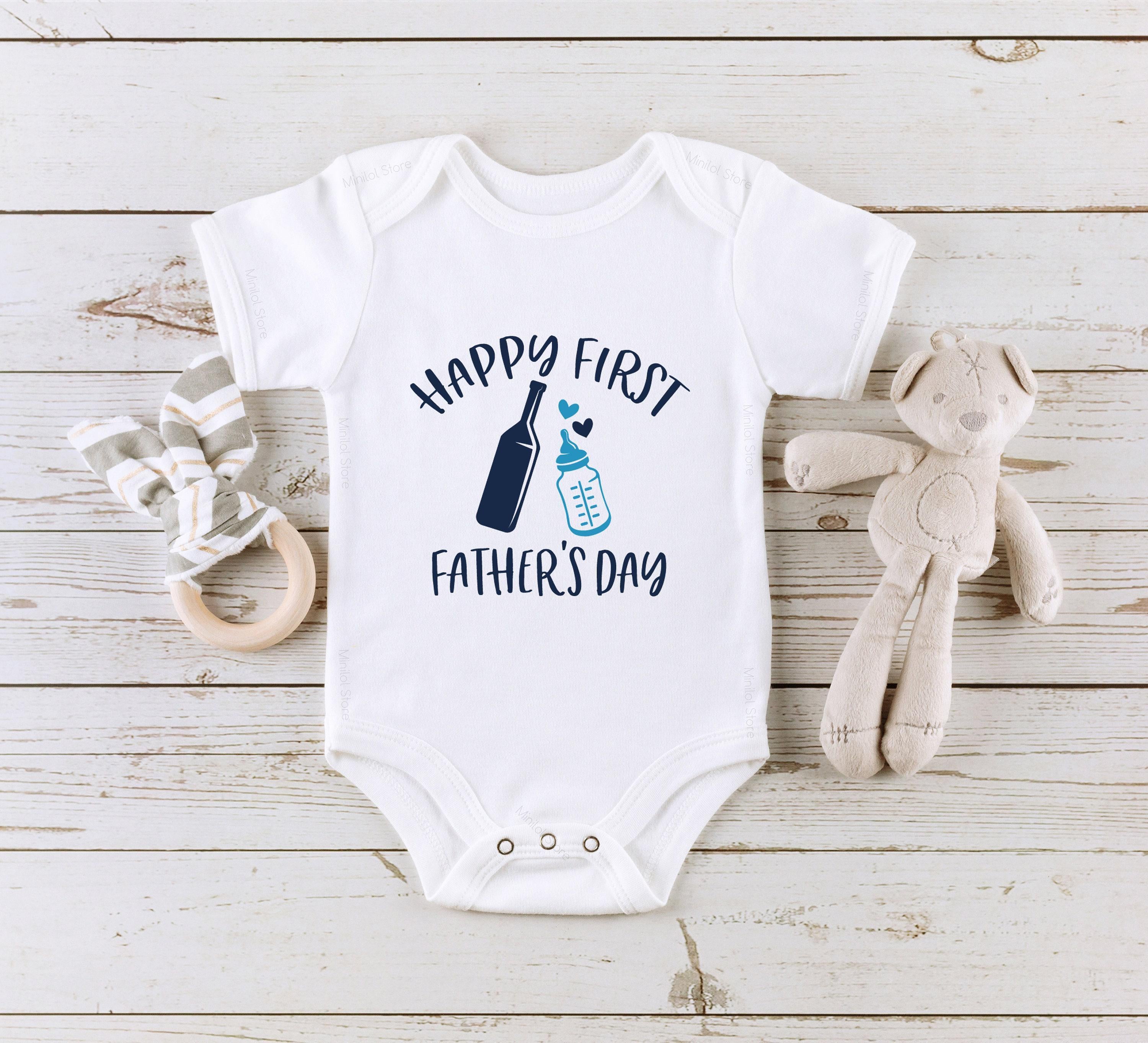 Close-up of the First Father's Day ® Pregnancy Announcement ® Gift For Dad baby announcement design