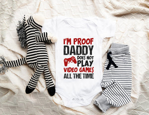 Video Game Reveal Gift for Gamer Parents Gamer game controller design on Baby Short Sleeve Onesie®
