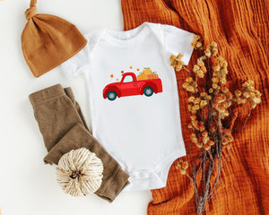 Fall Red Truck Baby Onesie® product image 1