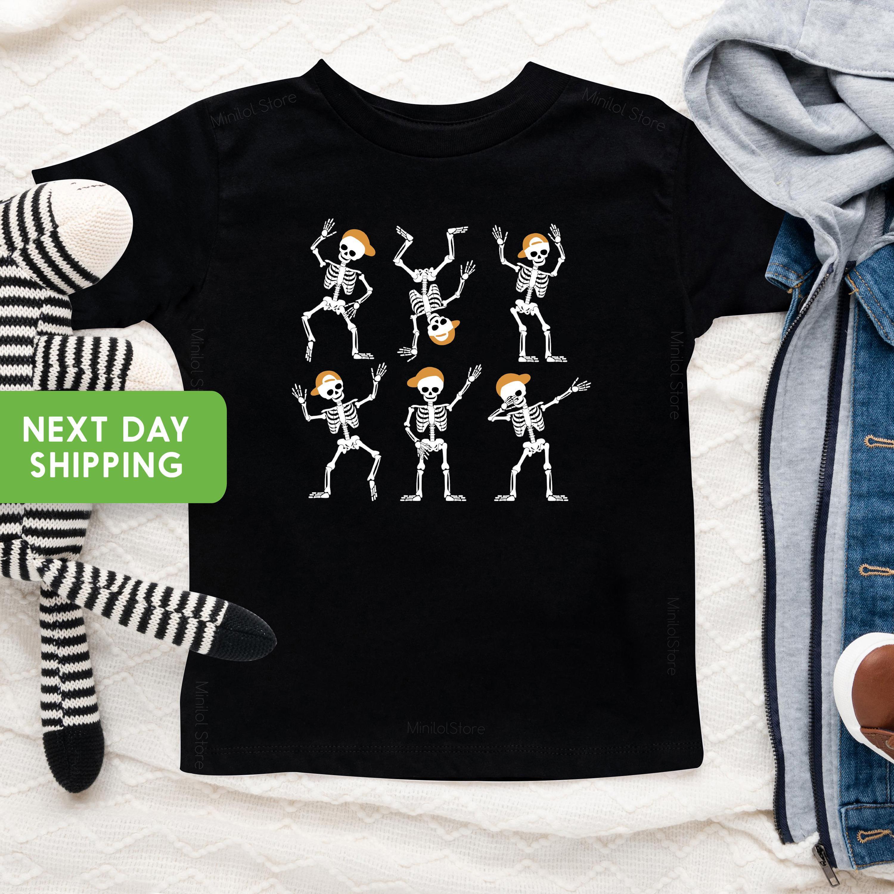 Close-up of the Dancing Skeleton Halloween apparel design