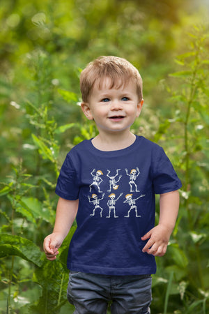 Alternate baby or kids garment view for Dancing Skeleton Halloween Kids Shirt