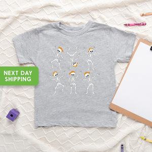 Baby bodysuit and kids shirt style options for Dancing Skeleton