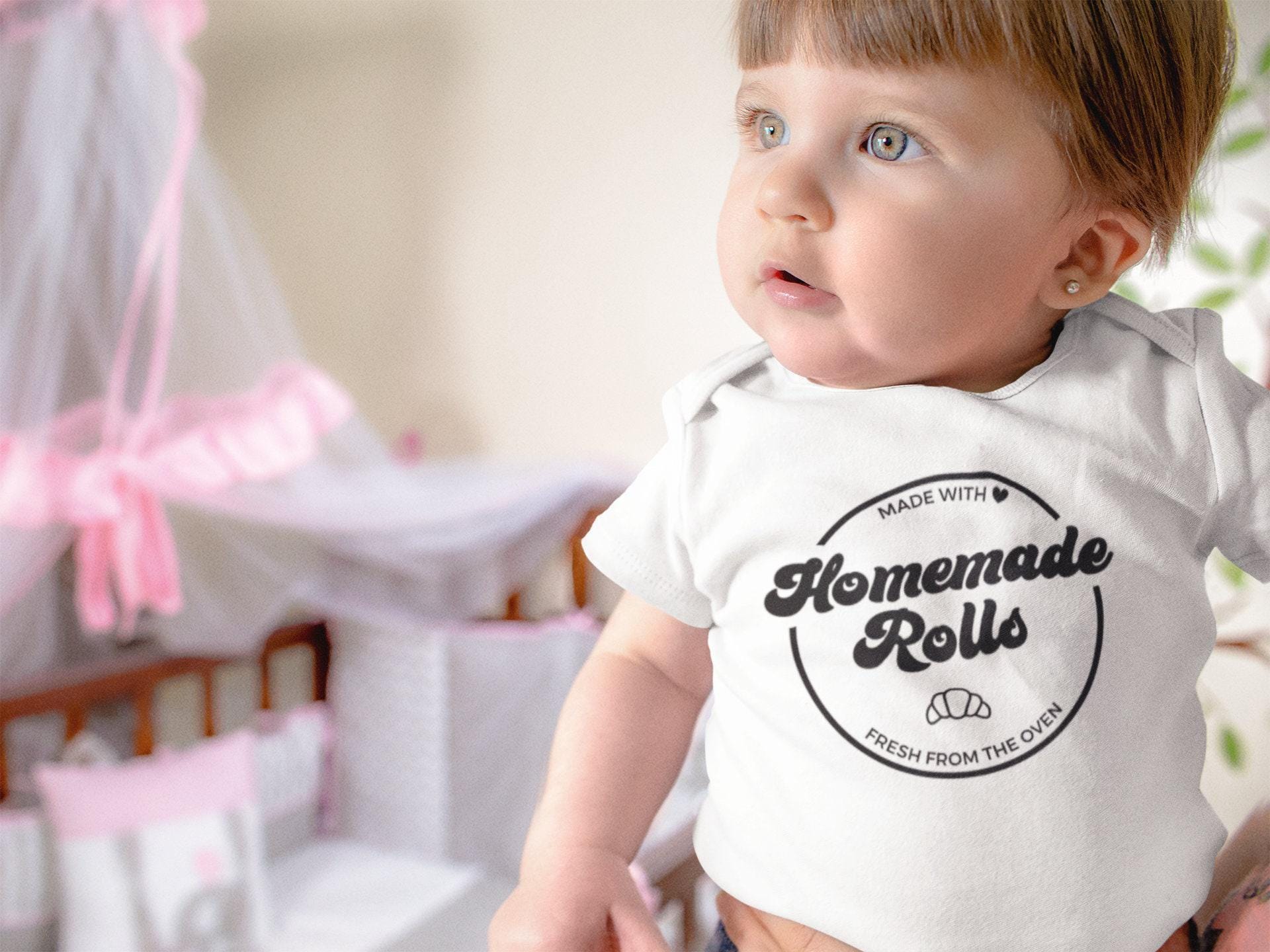 Baby bodysuit and kids shirt style options for Homemade Rolls
