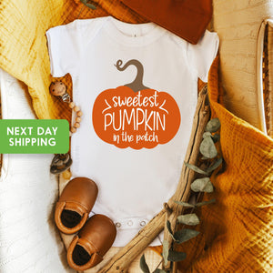 Main product mockup of Sweetest Pumpkin Fall Baby Onesie®
