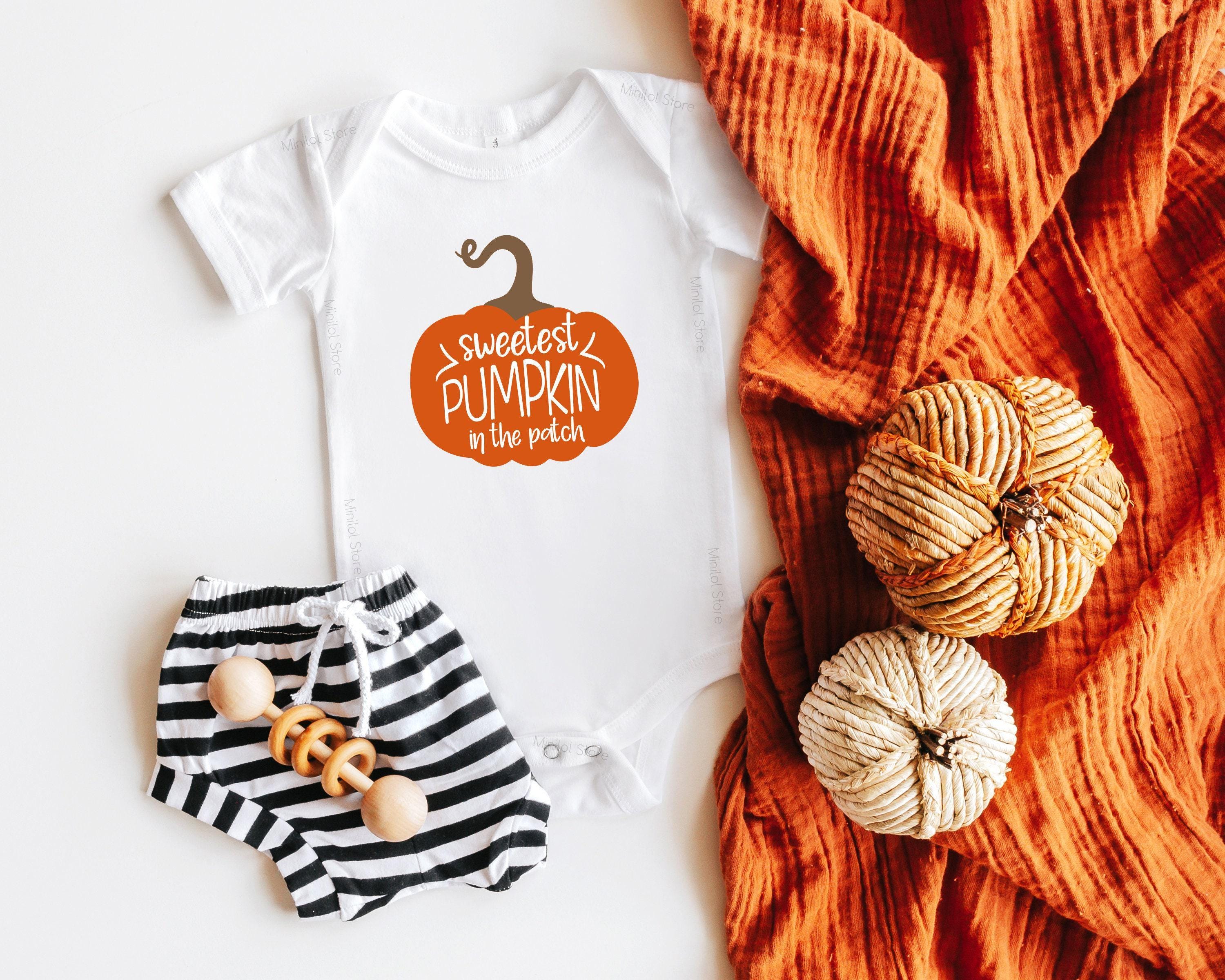 Close-up of the Sweetest Pumpkin fall apparel design