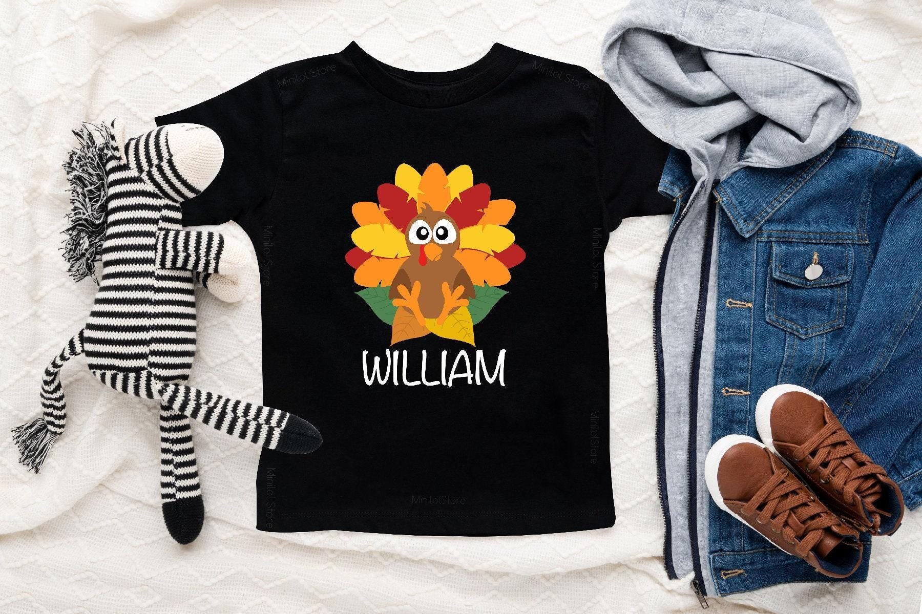 Baby bodysuit and kids shirt style options for Personalized Turkey
