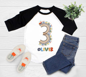 Choo Choo I'm 3 Train Birthday Shirt birthday product image 4