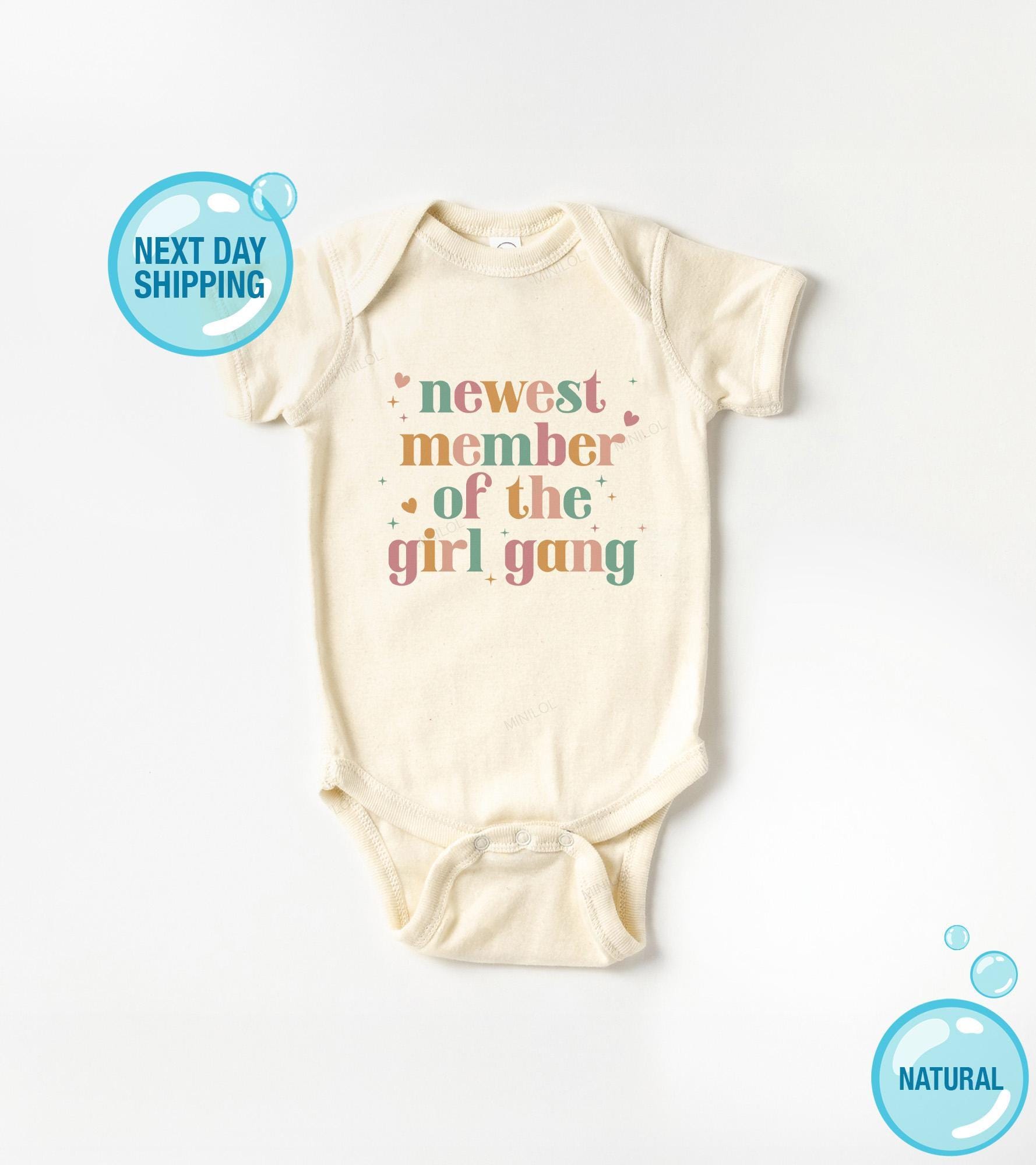 Main pregnancy announcement product mockup for Newest Member of the Girl Gang Pregnancy Announcement Baby Announcement