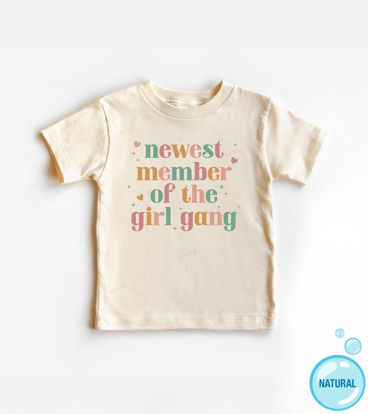 Newest Member of the Girl Gang book design on Baby Short Sleeve Onesie®