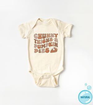 Chunky Thighs & Pumpkin Pies Thanksgiving Onesie® product image 1