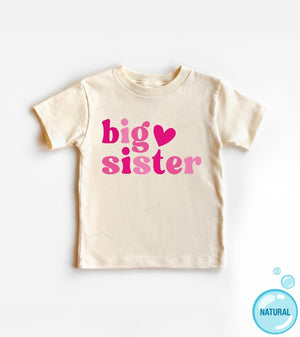 Big Sister Announcement typographic design on Baby Short Sleeve Onesie®