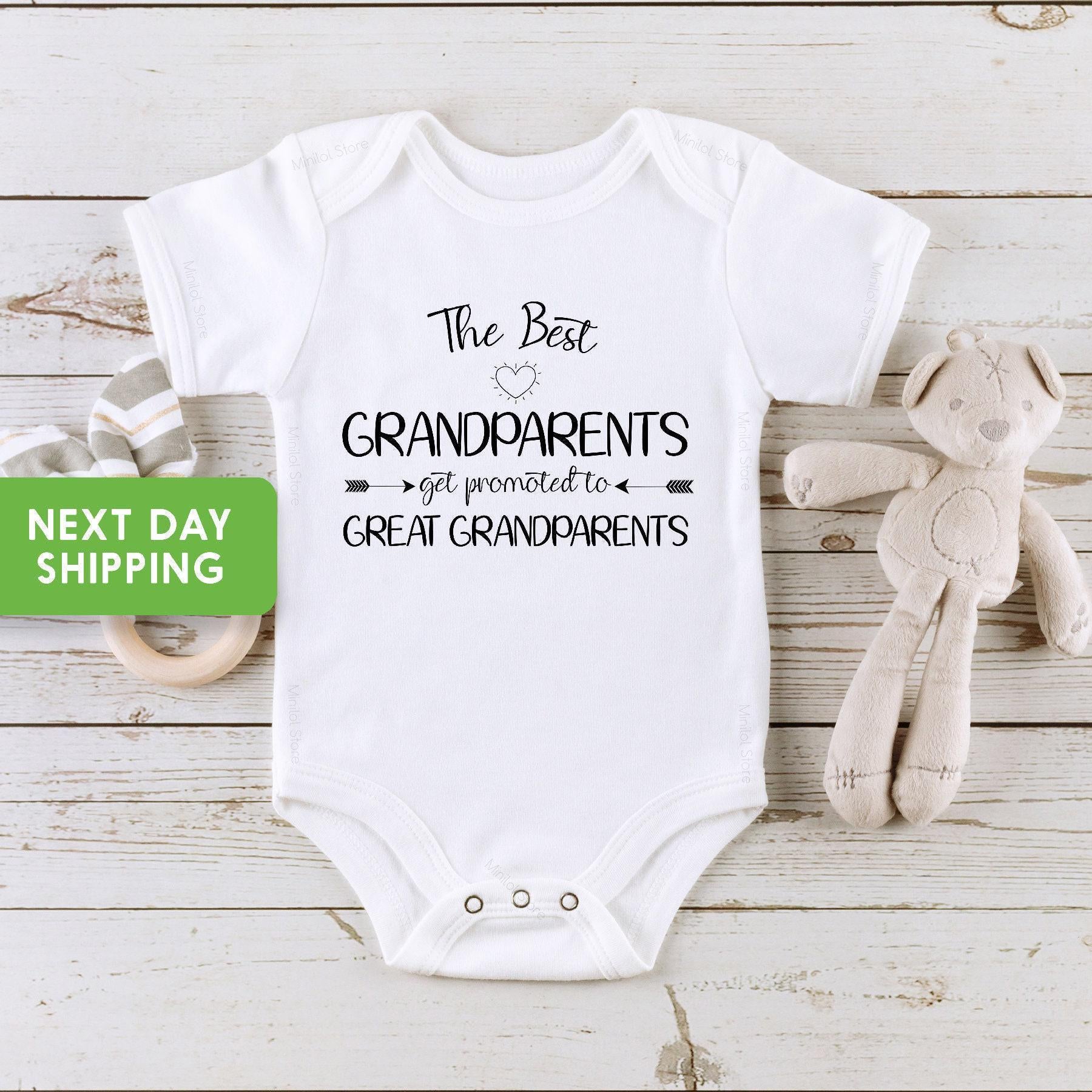 Close-up of the The Best Grandparents Get Promoted to Great Grandparents ® Grandparents Announcement ® Grandma & Grandpa ®