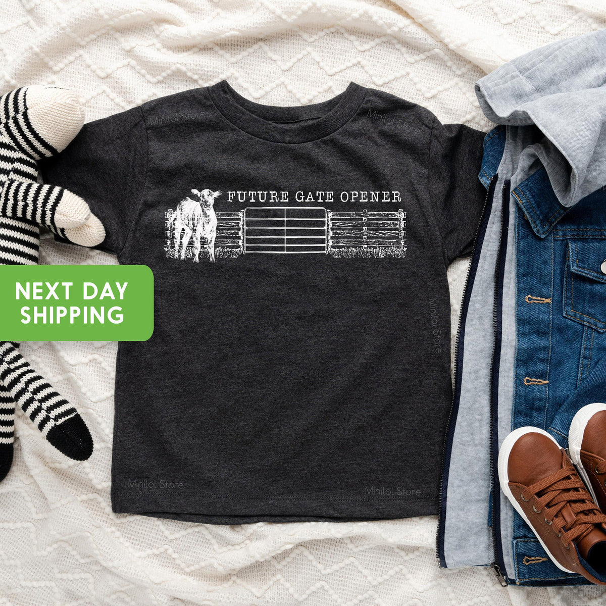 Future Gate Opener cowboy artwork design on Baby Short Sleeve Onesie®
