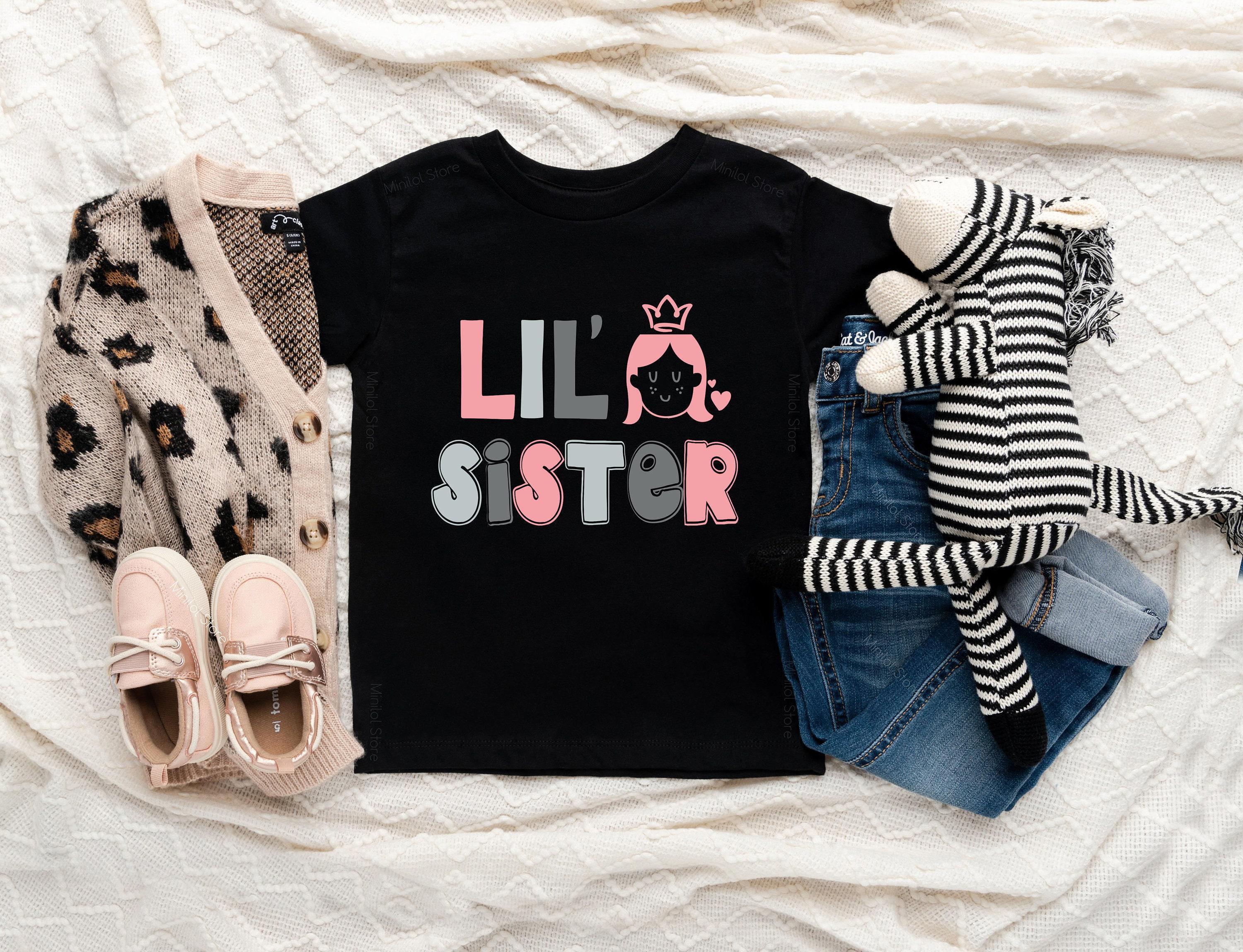 Close-up of the Little Sister baby announcement design