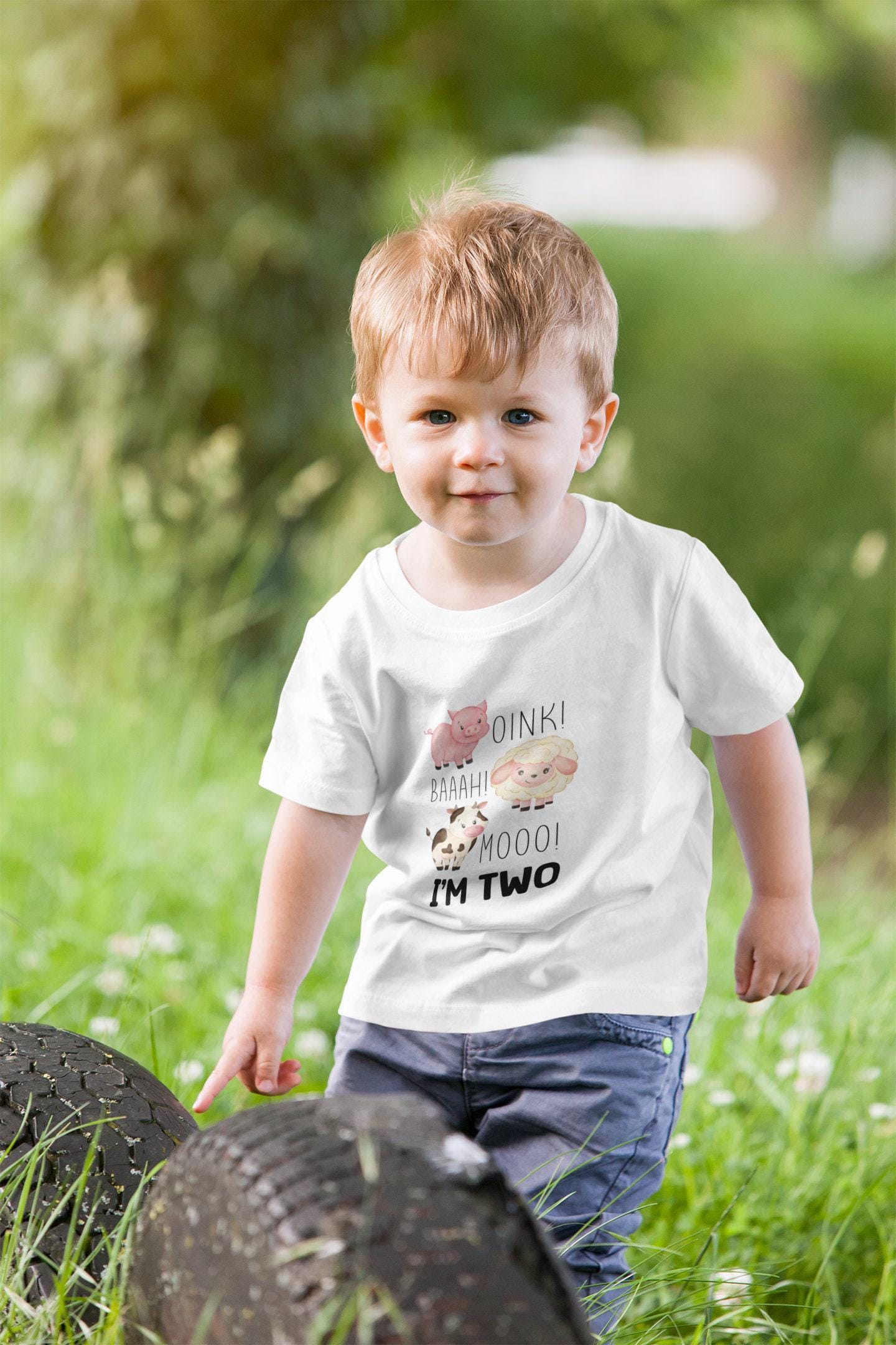 Oink Baa Moo I'm Two Farm Birthday Shirt birthday product image 6