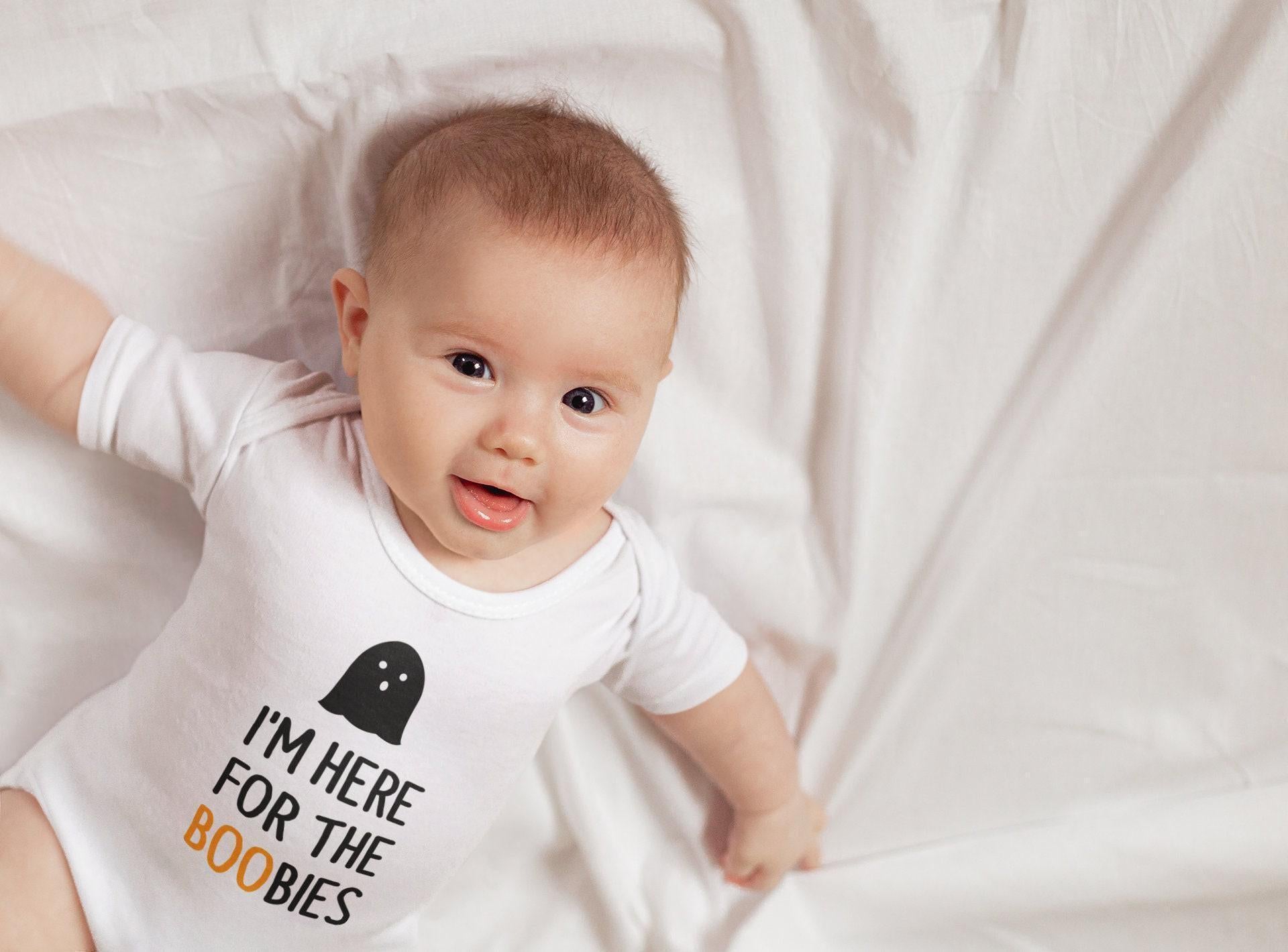 Seasonal apparel color chart for I'm Here for the Boobies Halloween Baby Onesie®