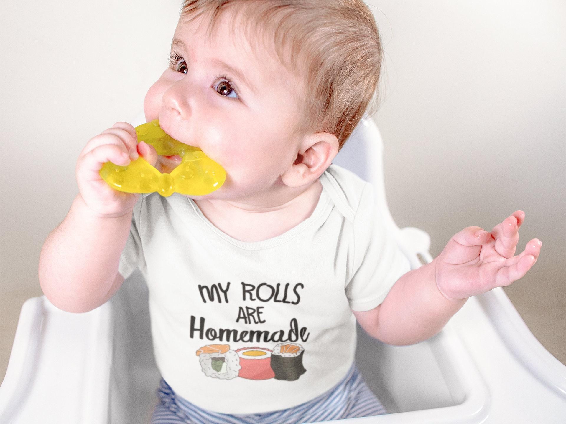 Available garment styles for My Rolls Are Homemade Thanksgiving Baby Onesie®
