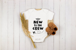 New to the Crew Airplane airplane design on Baby Short Sleeve Onesie®