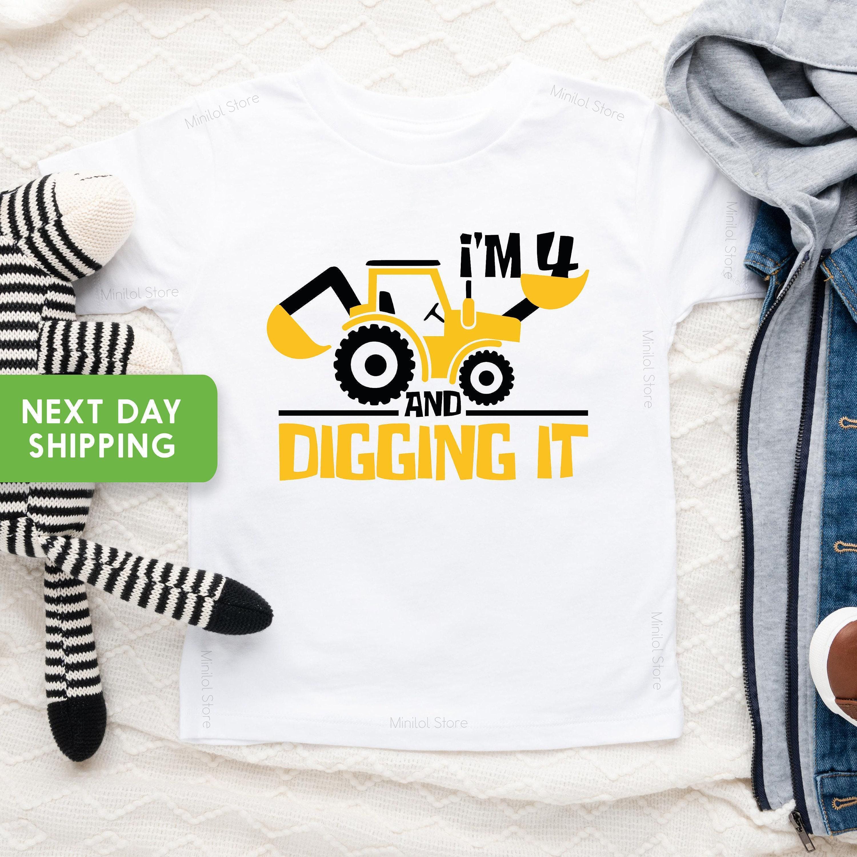 I'm 4 and Digging It Birthday Shirt birthday product image 4