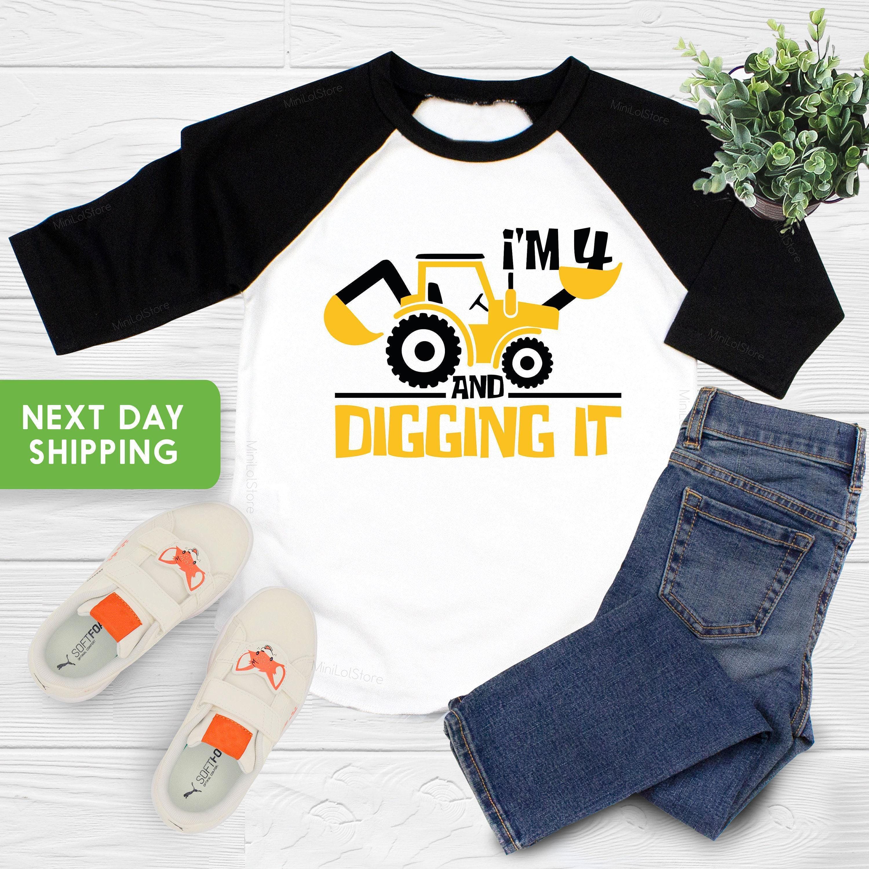 I'm 4 and Digging It Birthday Shirt birthday product image 5