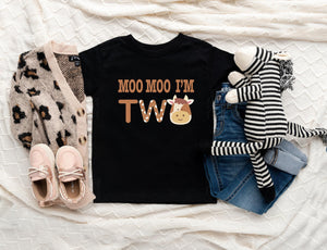 Moo Moo I'm 2 Farm Birthday Shirt birthday product image 3