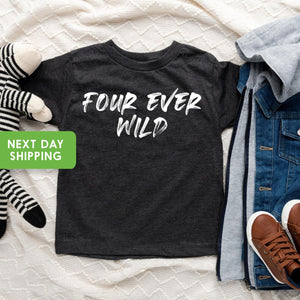 Four Ever Wild Safari Birthday Shirt birthday product image 2