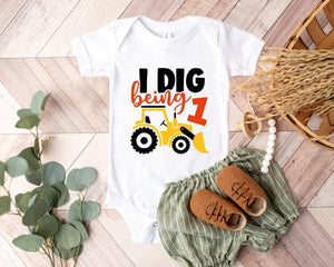 I Dig Being One Construction Birthday Shirt birthday product image 3