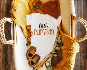 Alternate baby or kids garment view for Little Pumpkin Fall Baby Onesie® – Style 2