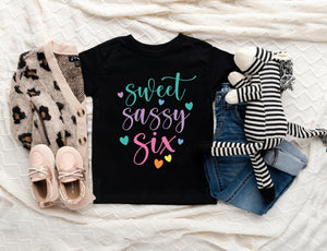 Sweet Sassy and Six Birthday Shirt birthday product image 2