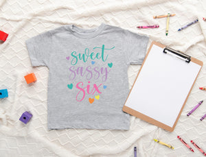 Sweet Sassy and Six Birthday Shirt birthday product image 3