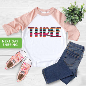 Serape Fiesta Third Birthday Shirt birthday product image 1