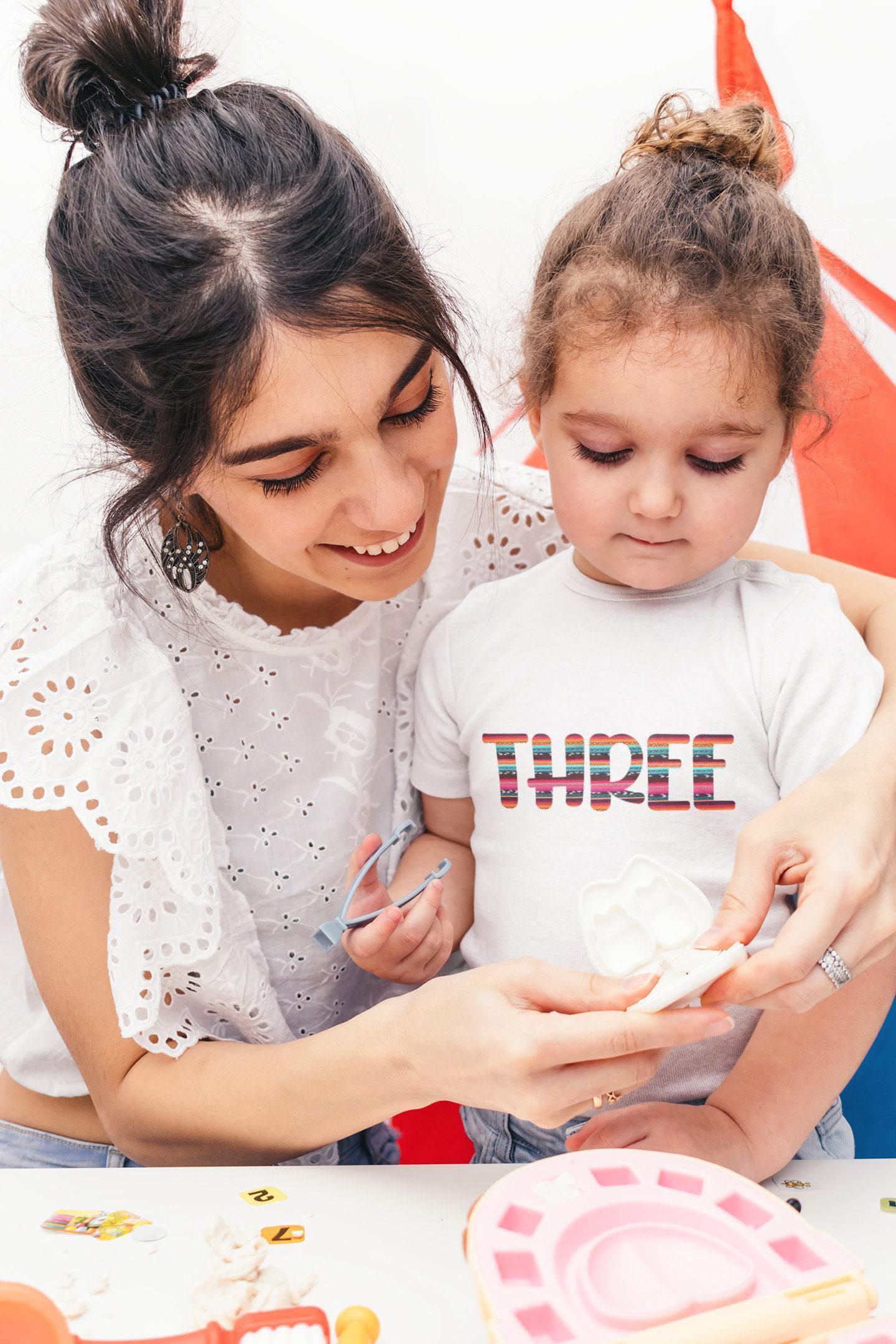 Serape Fiesta Third Birthday Shirt birthday product image 7