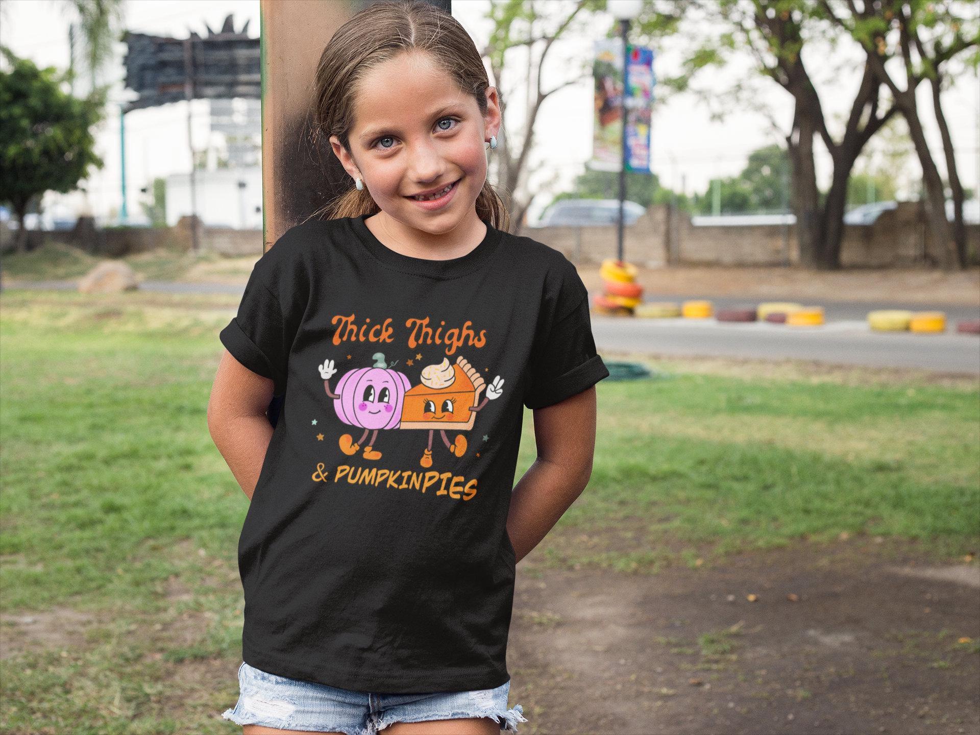 Baby bodysuit and kids shirt style options for Thick Thighs & Pumpkin Pies