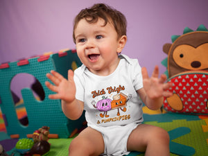 Available garment styles for Thick Thighs & Pumpkin Pies Thanksgiving Baby Onesie®