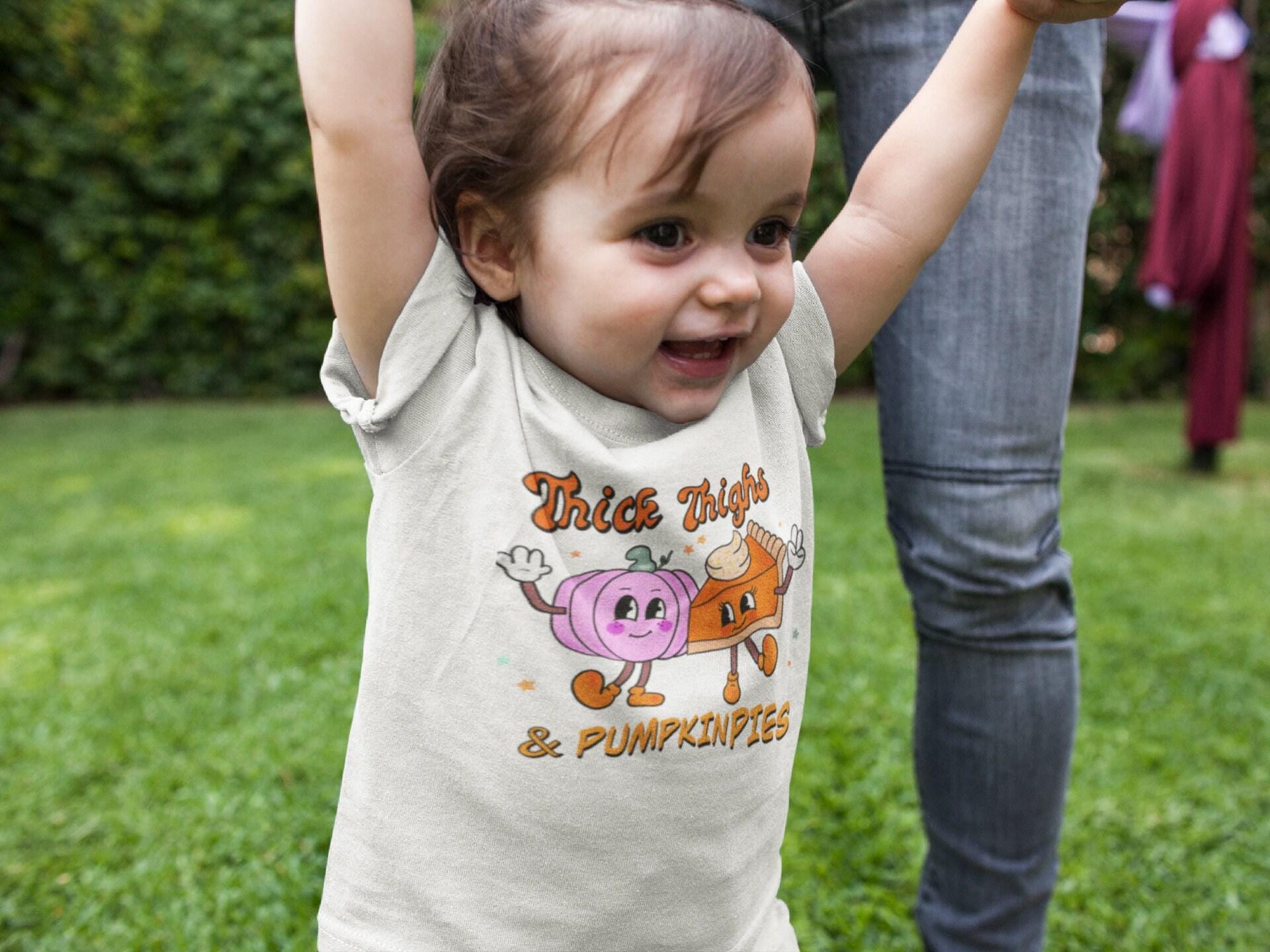 Seasonal apparel color chart for Thick Thighs & Pumpkin Pies Thanksgiving Baby Onesie®