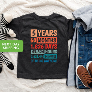 5 Years of Being Awesome Birthday Shirt birthday product image 1