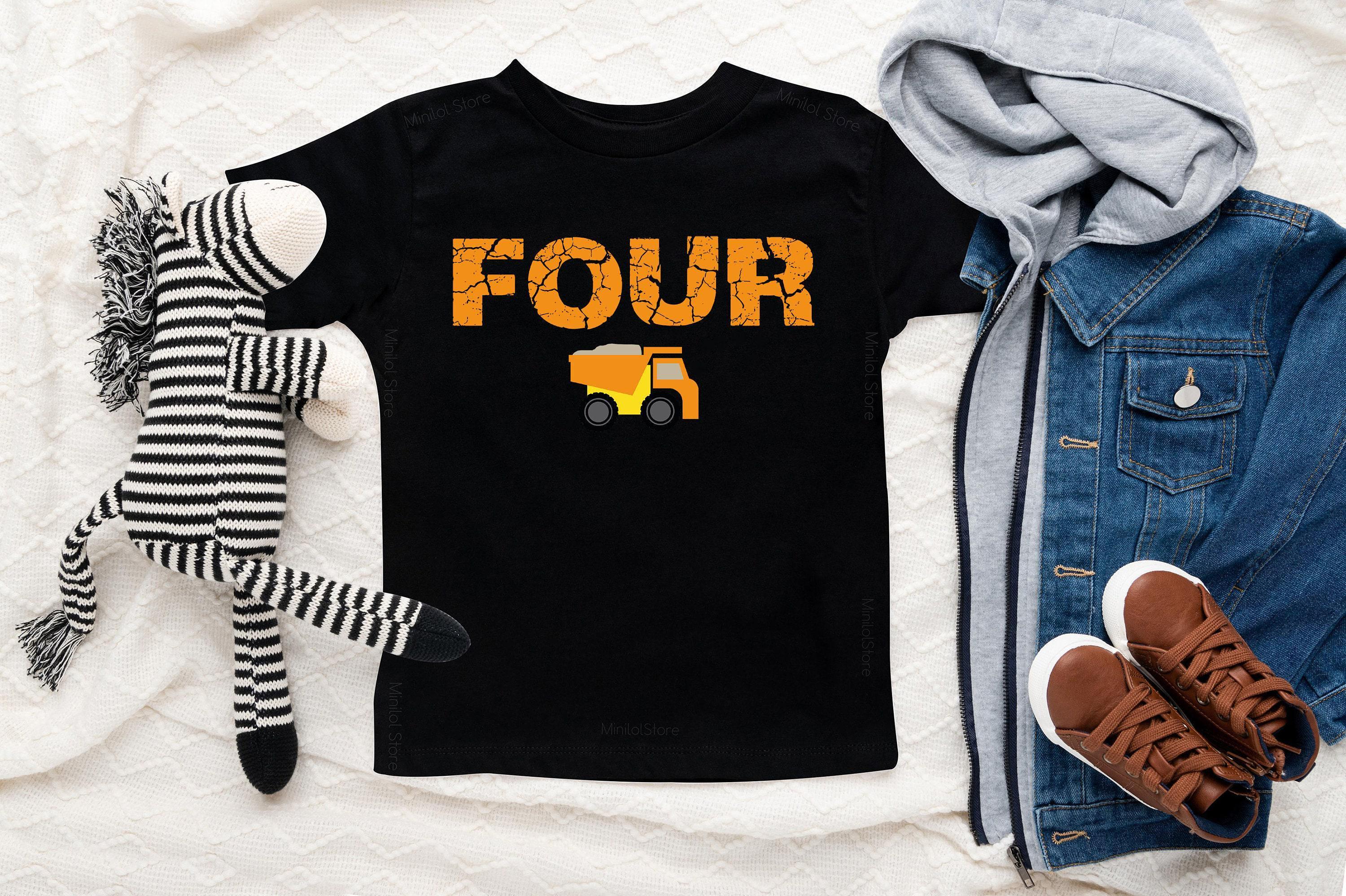Construction Fourth Birthday Kids Shirt birthday product image 2