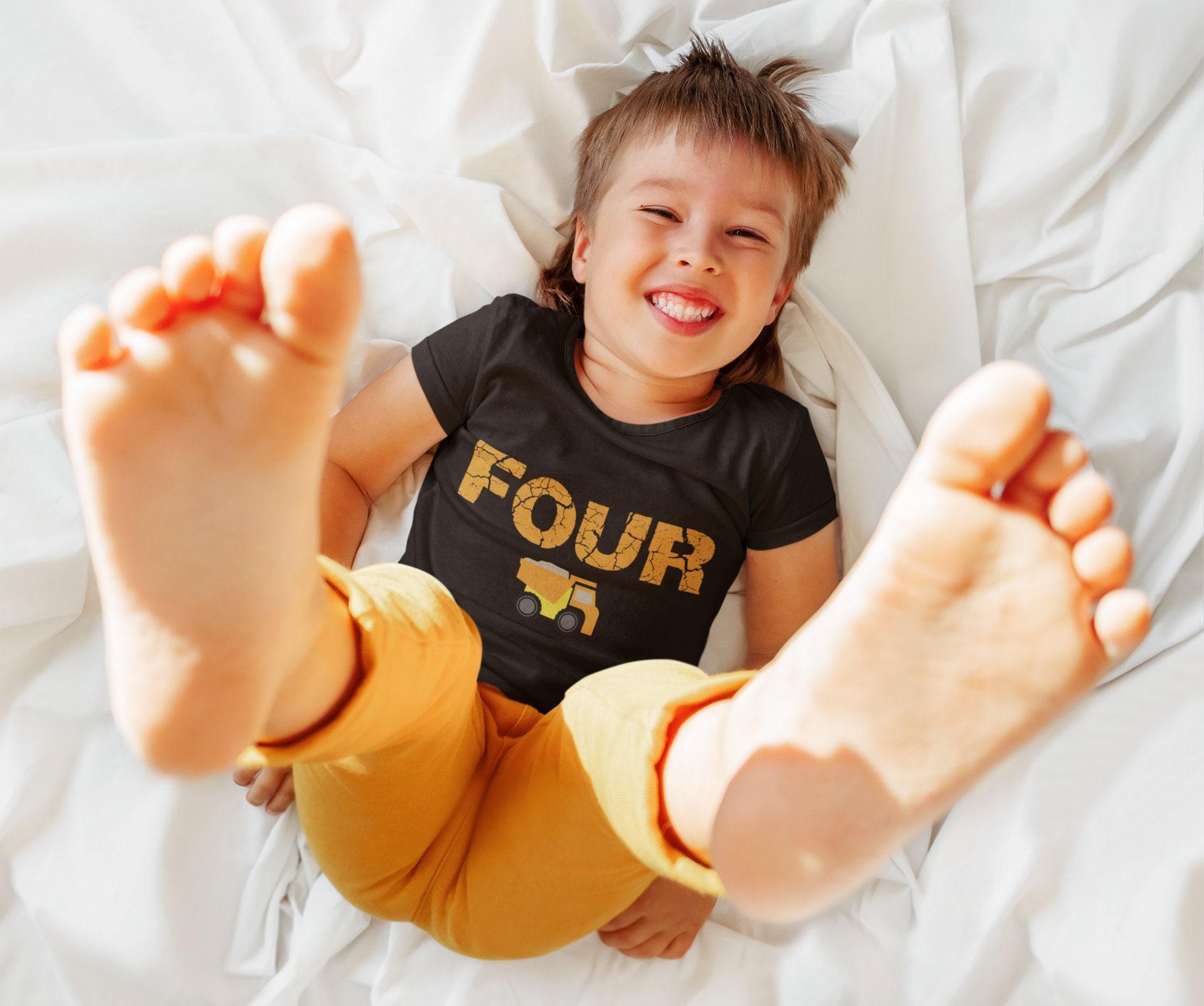 Construction Fourth Birthday Kids Shirt birthday product image 7