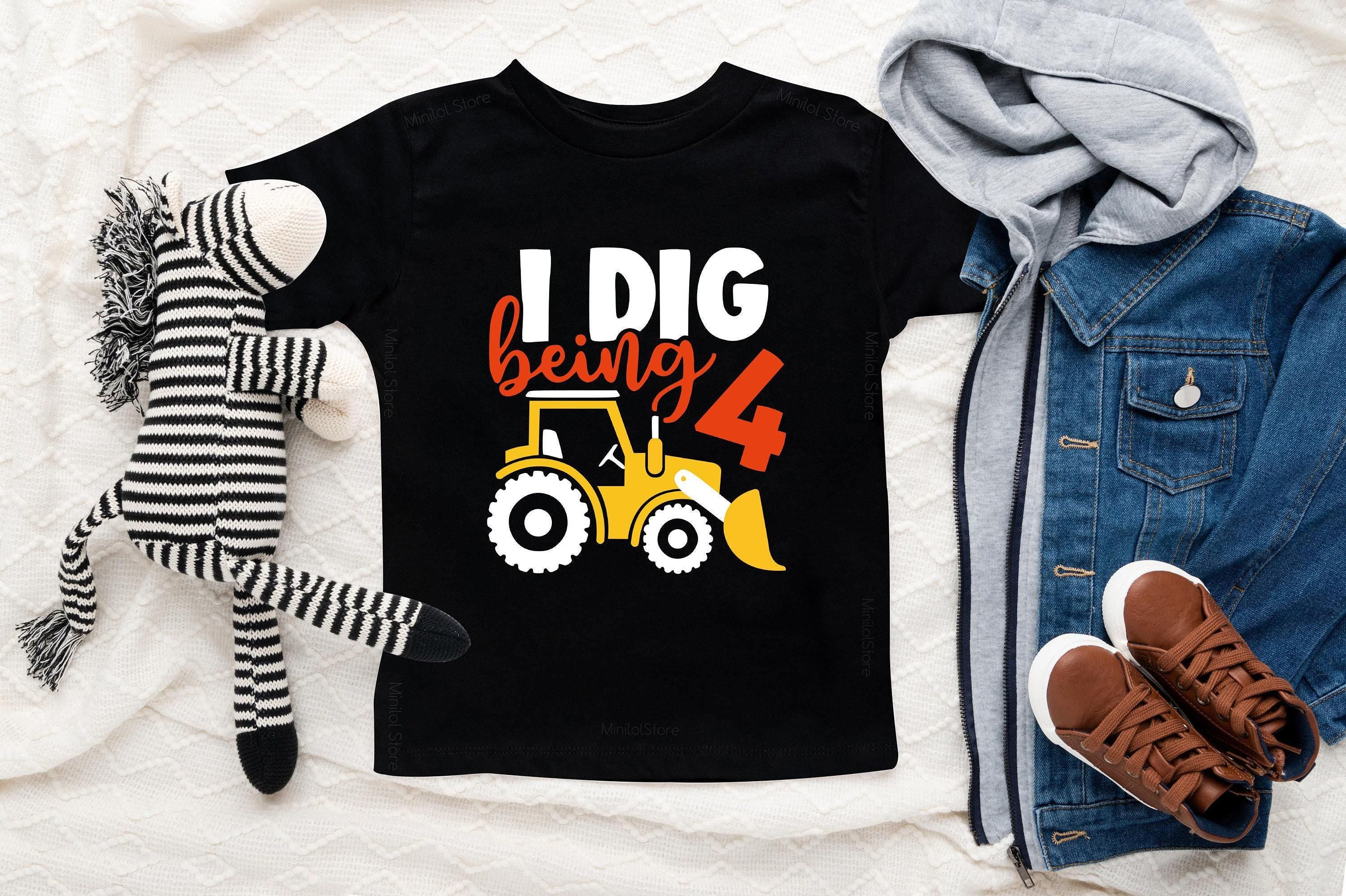 I Dig Being 4 Construction Birthday Shirt birthday product image 3