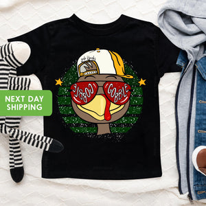 Lifestyle mockup featuring Gobble Gobble Thanksgiving Toddler Shirt – Style 2