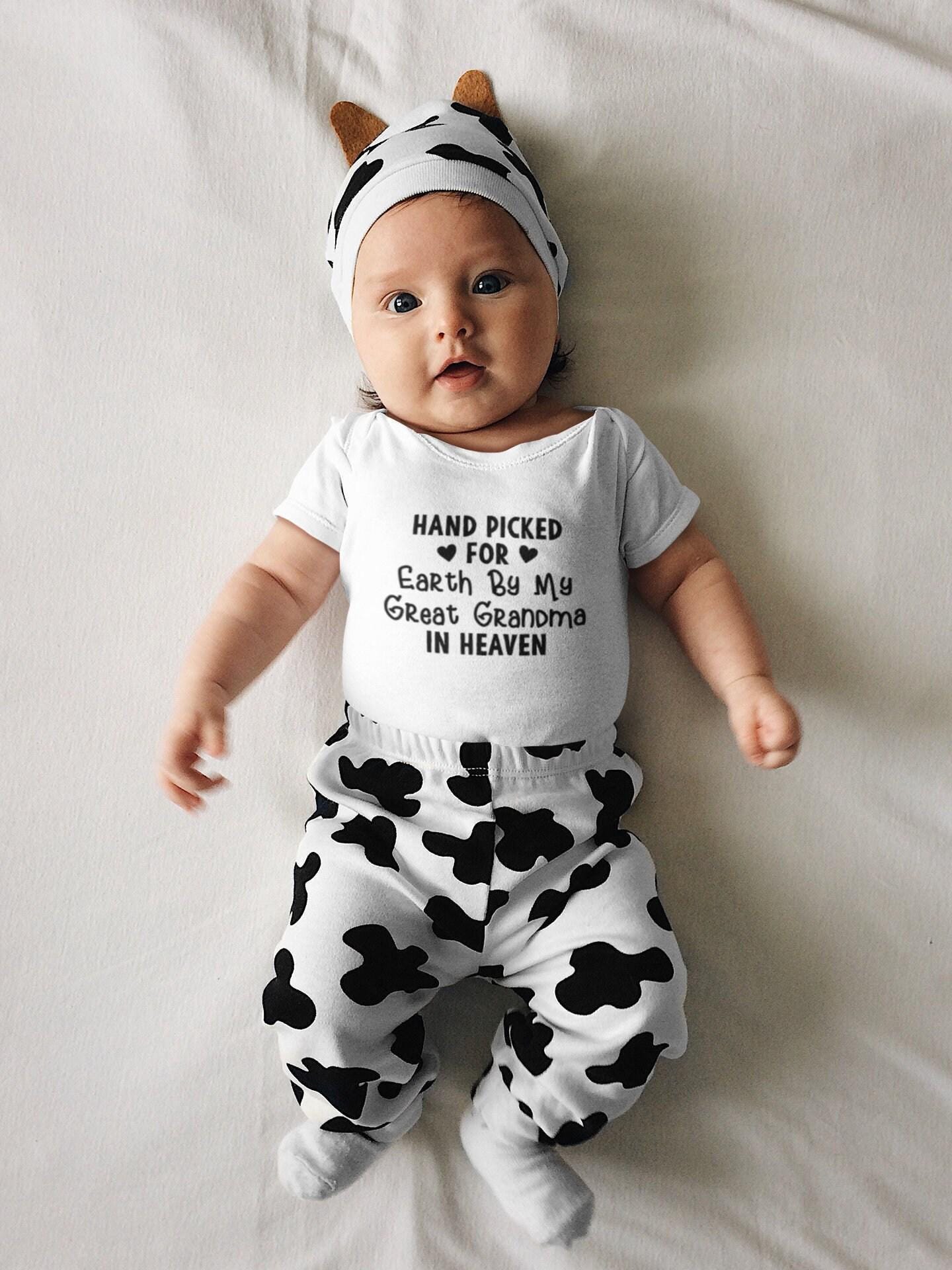 Handpicked for Earth by Great Grandma in Heaven rainbow design on Baby Short Sleeve Onesie®