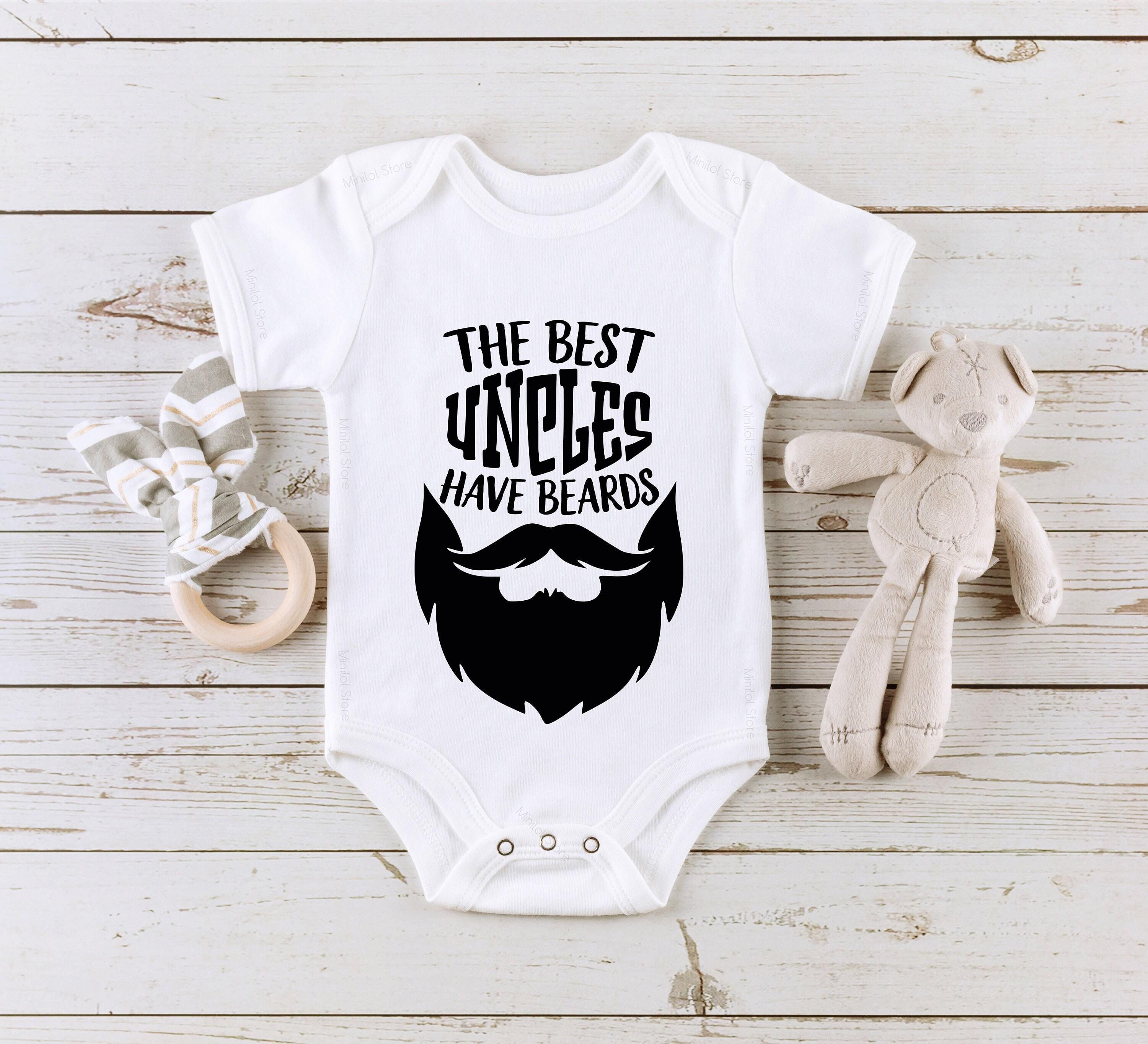 Close-up of the The Best Uncles Have Beards ® Uncle Pregnancy Announcement baby announcement design