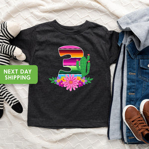 Fiesta Third Birthday Kids Shirt birthday product image 2