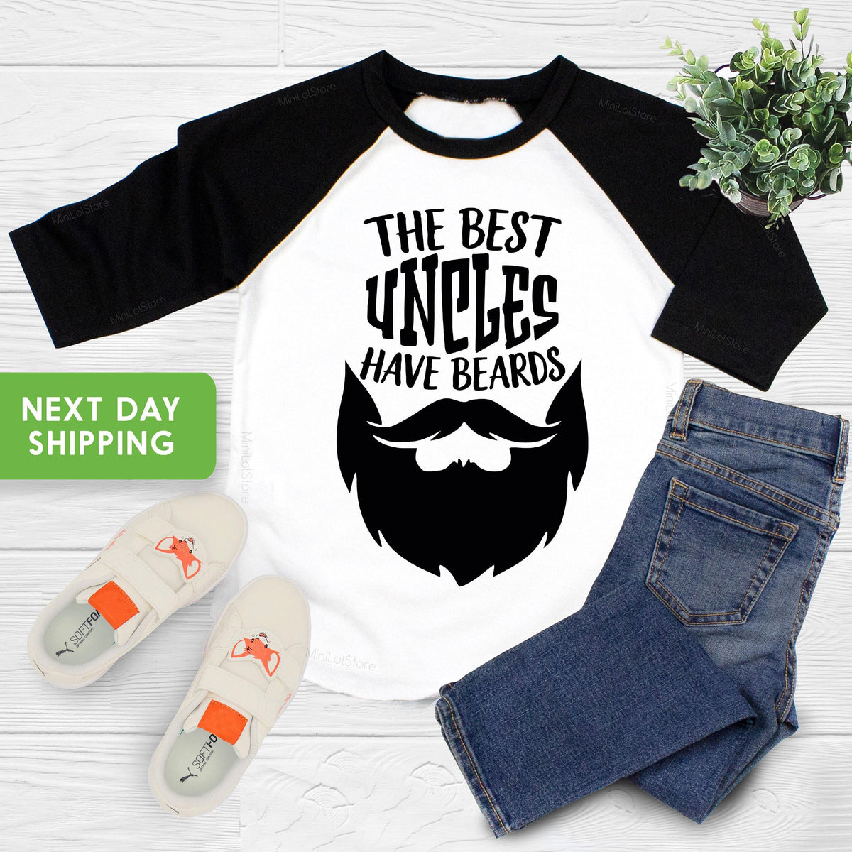 Uncle Pregnancy Announcement Aunt & Uncle typographic design on Baby Short Sleeve Onesie®